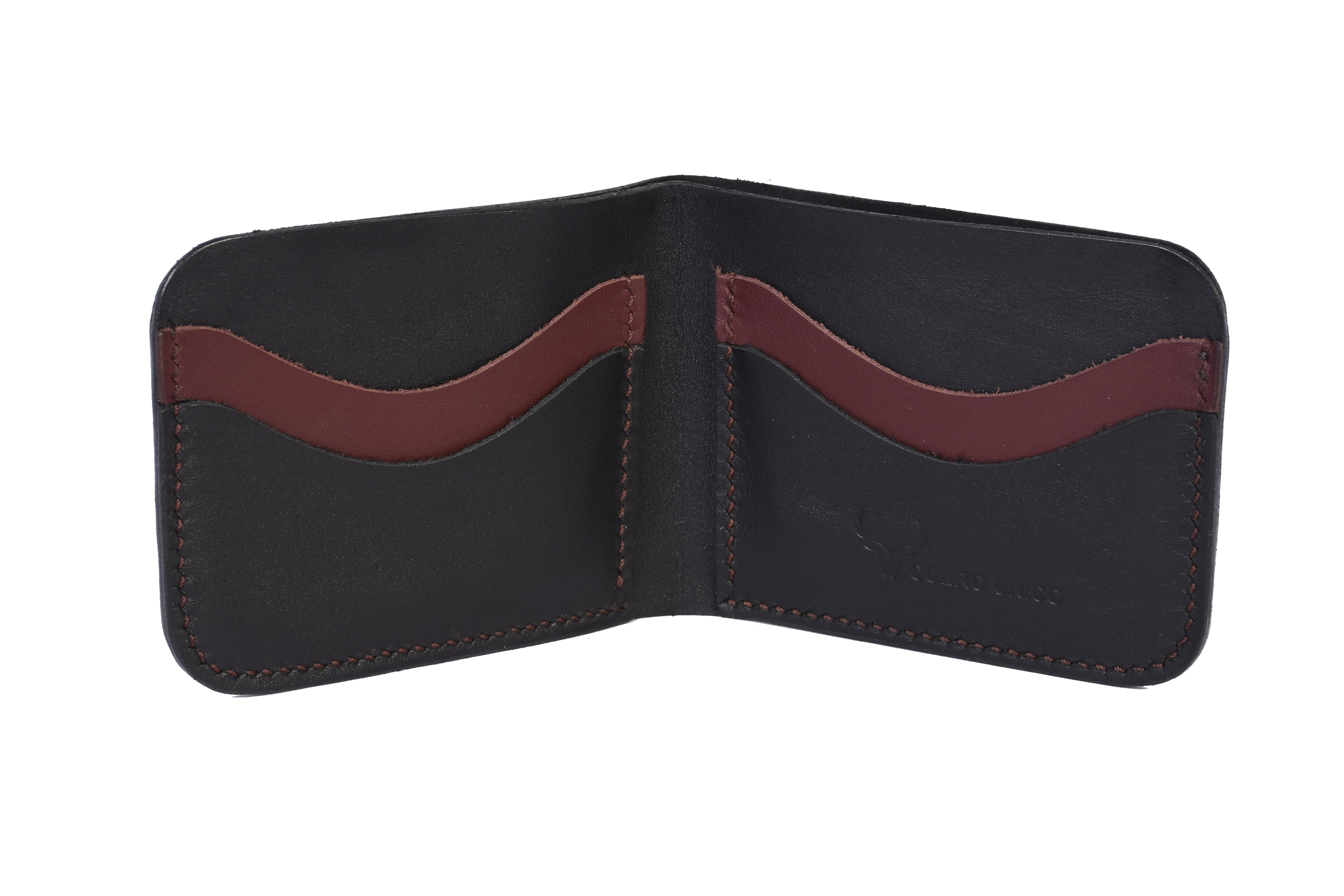 Cuerounico Vegan Leather Wallet – Burgundy &amp; Black