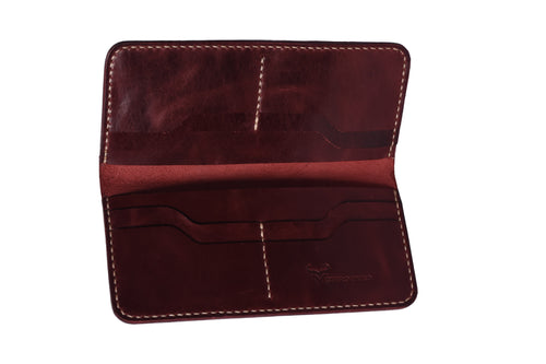 Cuerounico V-Long Wallet – Maroon Shine
