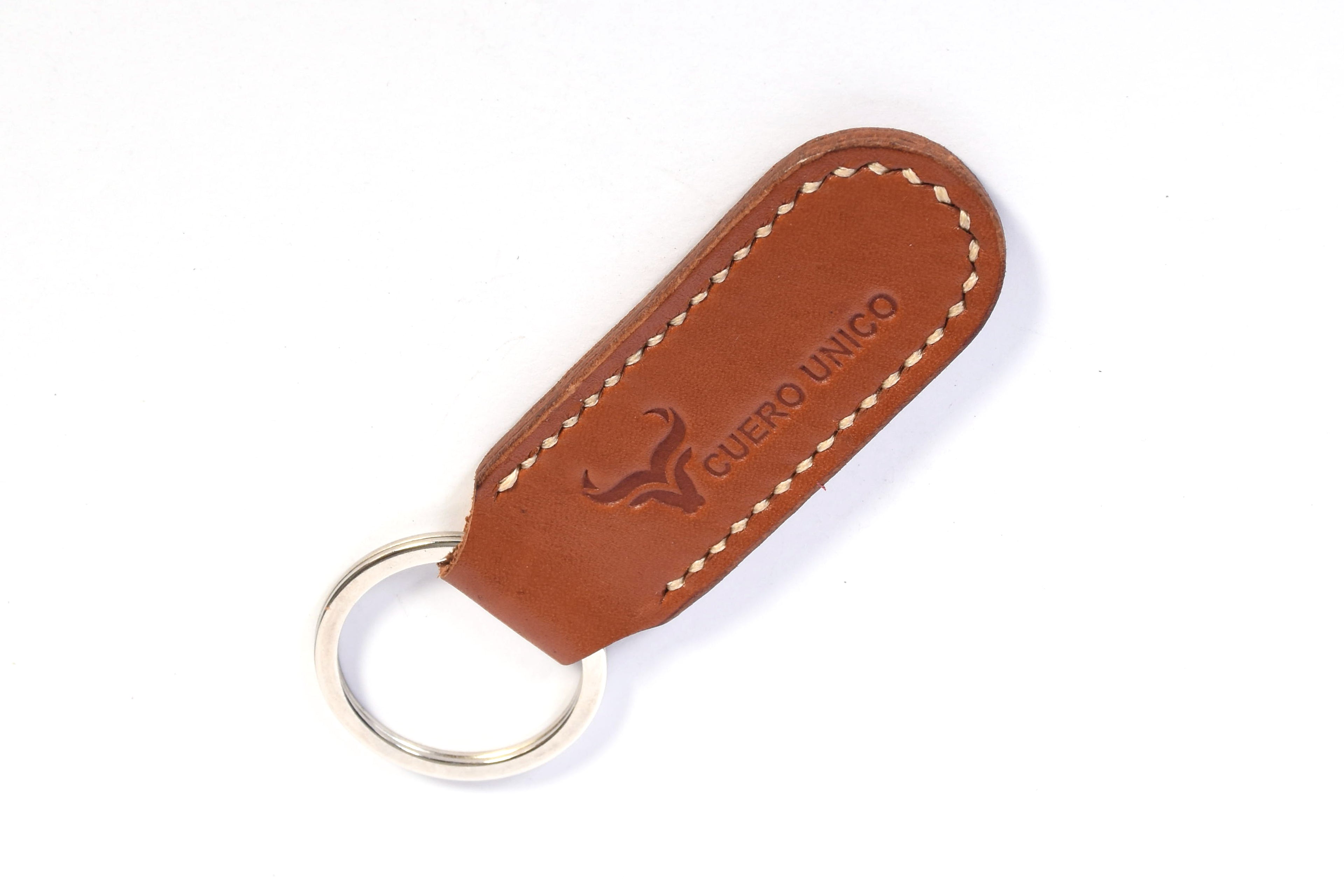 Round Key Ring – British Tan | Half Stitched